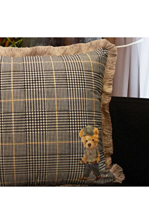 Şık Teddy Yastık/Kırlent (Dolgu Boncuk Elyaf, Ulusl. Yıkama Ve Solmama Sertifikası)