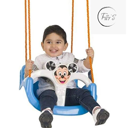 Tuffy'S Rüzgar Gülü Çocuk Salıncağı Emniyet Kemerli Korunalıklı İpli Salıncak Kırmızı