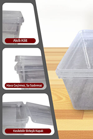 5'li Buzdolabı Saklama Kabı, Derin Dondurucu, Buzluk Kutusu, Dolap Organizeri, Mutfak Düzenleyici