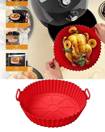 Airfryer Uyumlu Silikon Pişirme Kabı – Yapışmaz, Isıya Dayanıklı