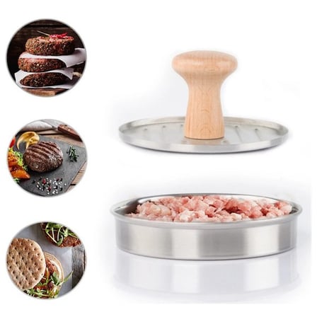 Izgara Desenli Köfte Şekillendirici 12 cm Hamburger Press Pratik Aparat Et Şekli Lezzetli Sunum