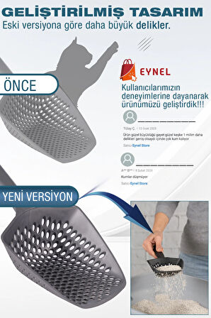 Küçük Delikli Kedi Kumu Eleme Küreği, Ince Taneli Dar Aralıklı Pet Tuvalet Temizleme Eleği Süzgeç