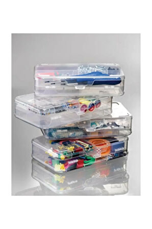 Şeffaf Plastik Bölmeli Çift Taraflı Hobi Dikiş Iğne Kutusu Arduino Balıkçı Malzeme Saklama Organizer