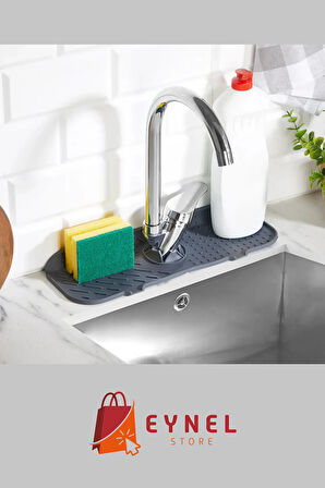 Elastik Musluk Matı Su Tutucu Düzenleyici Silikon Kaydırmaz Mutfak Banyo Lavabo Tezgah Üstü Matı