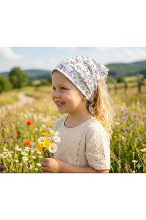 KIZ ÇOCUK BANDANA %100 PAMUK YAKMAZ-TERLETMEZ-KAYMAZ YAZLIK BANDANA FULAR (45*45 CM)