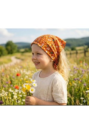 KIZ ÇOCUK BANDANA %100 PAMUK YAKMAZ-TERLETMEZ-KAYMAZ YAZLIK BANDANA FULAR (45*45 CM)