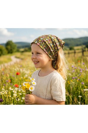 KIZ ÇOCUK BANDANA %100 PAMUK YAKMAZ-TERLETMEZ-KAYMAZ YAZLIK BANDANA FULAR (45*45 CM)