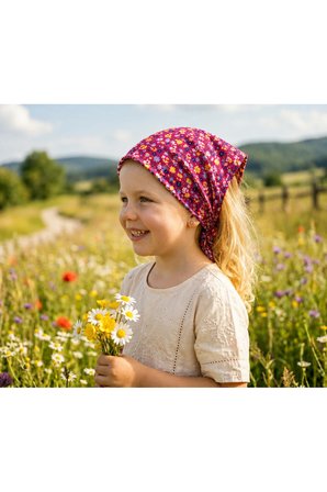 KIZ ÇOCUK BANDANA %100 PAMUK YAKMAZ-TERLETMEZ-KAYMAZ YAZLIK BANDANA FULAR (45*45 CM)