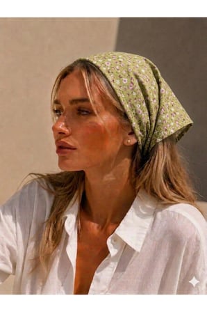 KADIN BANDANA %100 PAMUK YAKMAZ-TERLETMEZ-KAYMAZ YAZLIK BANDANA FULAR