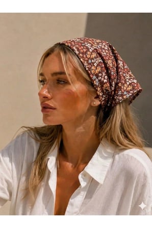 KADIN BANDANA %100 PAMUK YAKMAZ-TERLETMEZ-KAYMAZ YAZLIK BANDANA FULAR