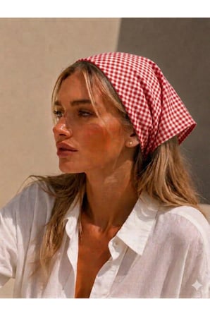 KADIN BANDANA %100 PAMUK YAKMAZ-TERLETMEZ-KAYMAZ YAZLIK BANDANA FULAR