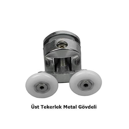 Duşakabin Tekerleği Rulman Metal Gövdeli Üst Krom Teker Çapı 22 mm