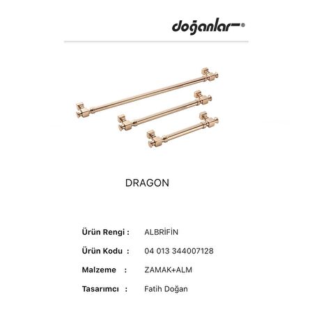 Doğanlar Dragon 128 mm Mobilya Kulp Albrifin