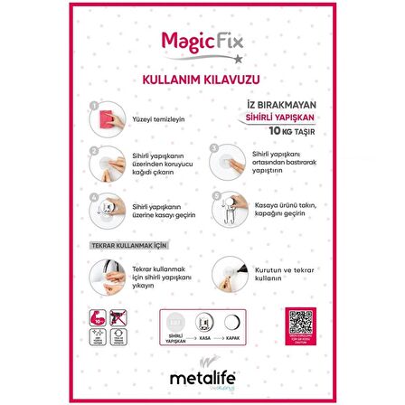 Magic Fix Yuvarlak Havluluk Krom İz Bırakmayan Sihirli Yapışkan