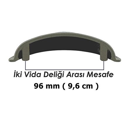 Tas Çanak Mobilya Dolap Kulp Desenli 96 mm Antik Bakır