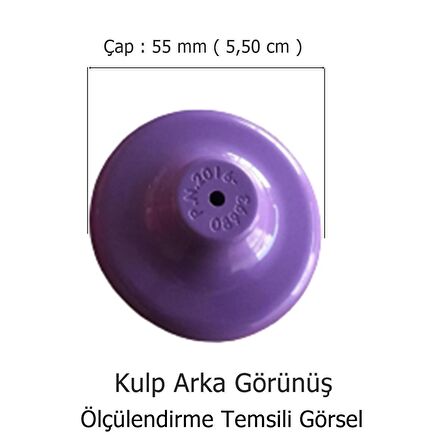 5 Adet Çocuk Odası Tekli Düğme Mobilya Kulp Çap 55 mm Mor