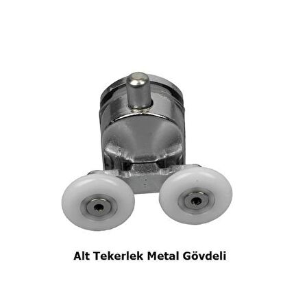 Duşakabin Tekerleği Metal Gövdeli Krom 2 Li Set Teker Çapı 22 mm