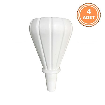 4 Adet Sultan Lükens Ayak Dolap Koltuk Mobilya Ayağı Beyaz 15 cm