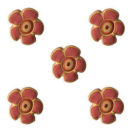 5 Adet Çocuk Odası Mobilya Kulp Dolap Düğme Yavruağzı Papatya