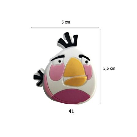 5 Adet Çocuk Odası Mobilya Kulp Dolap Düğme Angry Bird Beyaz