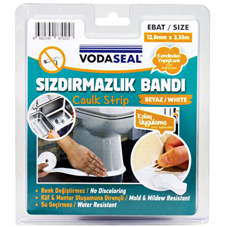 Vodaseal Klozet ve Evye Sızdırmazlık Bantı Bandı 12,8 mm*3,35 mt 