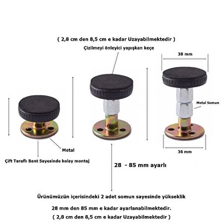 2 Adet Yatak Baza Başlık Dolap Sabitleme Aparatı Titreşim Önleyici