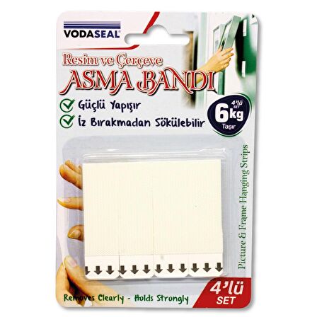 Vodaseal Resim ve Çerçeve Asma Bandı Bantı 4 Lü Set