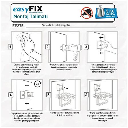 Tekno Tel EF-266 Yapışkanlı Sabunluk Krom 