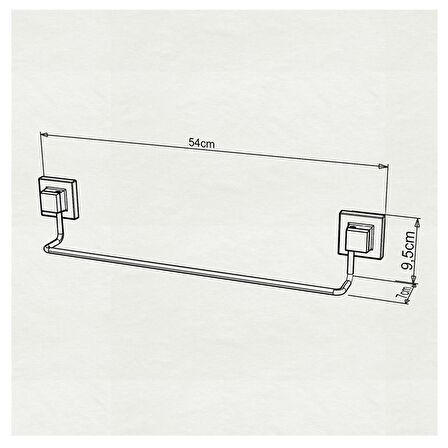 Tekno Tel EF-260 Yapışkanlı Banyo Uzun Havluluk Krom