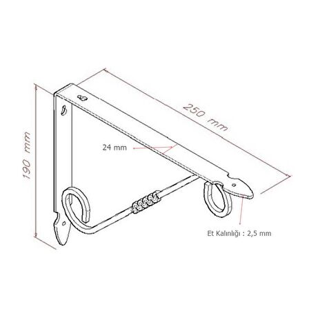 2 Adet Ferforje 19 x 25 cm Dekoratif Raf Altı Ayağı Konsol Beyaz