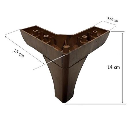 Bella Lükens Ayak Mobilya Koltuk Çekyat Ayağı 14 cm Ceviz