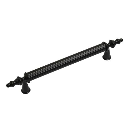 Öyküm Çizgili Rustik 128 mm Mat Siyah Mobilya Dolap Kulp 