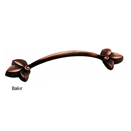 Defne 96 mm Bakır Çiçekli Mobilya Dolap Kulp 