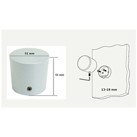 Tempo Islak Hacim Kabin Kapı Tokmağı Kulp 13-18 mm