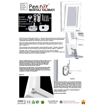 Pentilt Çift Açılım Pvc Pencereler için Emniyet Kilidi Açık Kahve