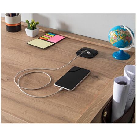 Çalışma Masası için Masa Üstü Usb Şarj Cihazı Siyah Adaptörsüz