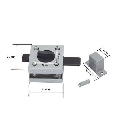 Tempo Islak Hacim Kare Kabin Sürgülü Kapı Kilidi 13-18 mm 