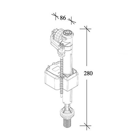 Tema Siamp Rezervuar İç Takım 101 Bas Flatör Alttan Su Girişli 3/8 "