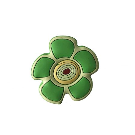 5 Adet Çocuk Odası Mobilya Kulp Dolap Düğme Yeşil Papatya