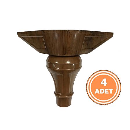 4 Adet Şahin Lükens Ayak Mobilya Koltuk Ayağı 14-17 cm Ayarlı Ceviz