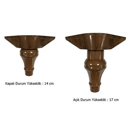 4 Adet Şahin Lükens Ayak Mobilya Koltuk Ayağı 14-17 cm Ayarlı Ceviz