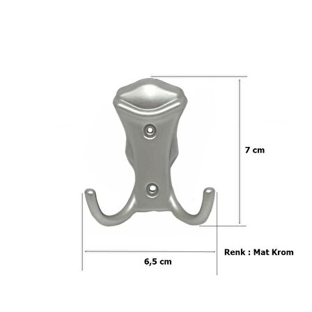 Kobra Mobilya Askı Metal Dolap Portmanto Askısı Mat Krom