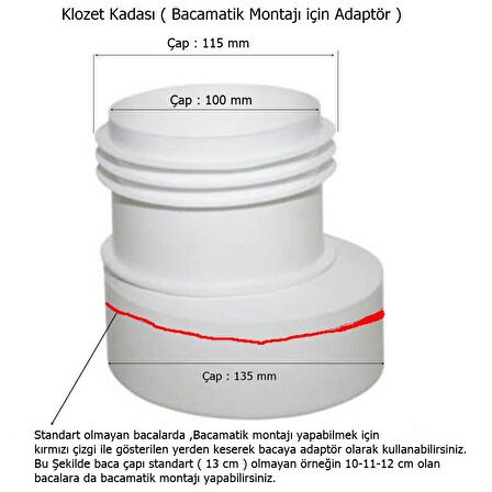 Plastik Eksantrik Kada ve Bacamatik Montajı için Adaptör