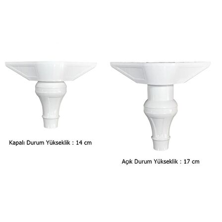 4 Adet Şahin Lükens Ayak Mobilya Koltuk Ayağı 14-17 cm Ayarlı Beyaz