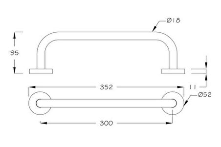 Yaşlı Hasta Engelli Çap: 19 mm Tutunma Barı 40 cm Paslanmaz