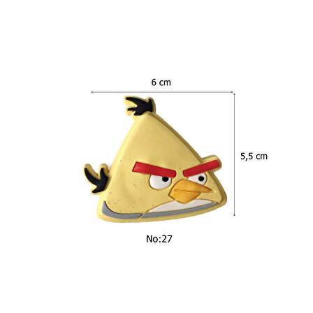 5 Adet Çocuk Odası Mobilya Kulp Dolap Düğme Angry Bird Sarı