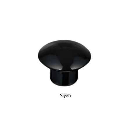 100 Adet Plastik Mantar Düğme Mobilya Kulp Tek Vidalı Siyah