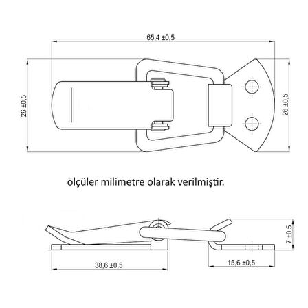 Sandık Klipsi Kilidi Gergi Mandalı 41-069 Nikel