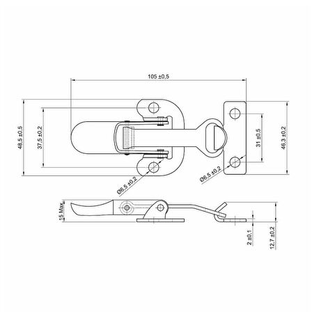 100 Adet Kaput Gergi Mandalı Kovan Kilidi Sandık Klipsi 41-001