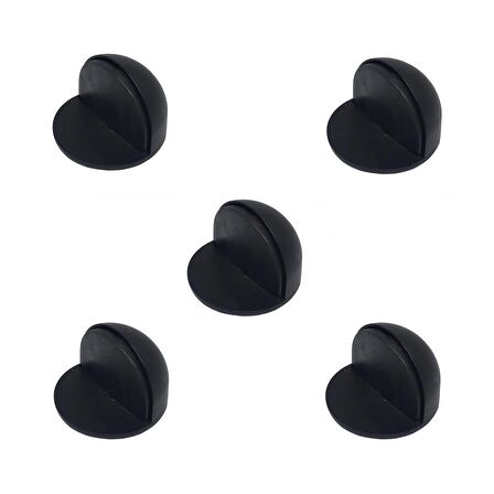 5 Adet Yarım Ay Yapışkanlı Kapı Tamponu Stoper Siyah 3,5 cm 